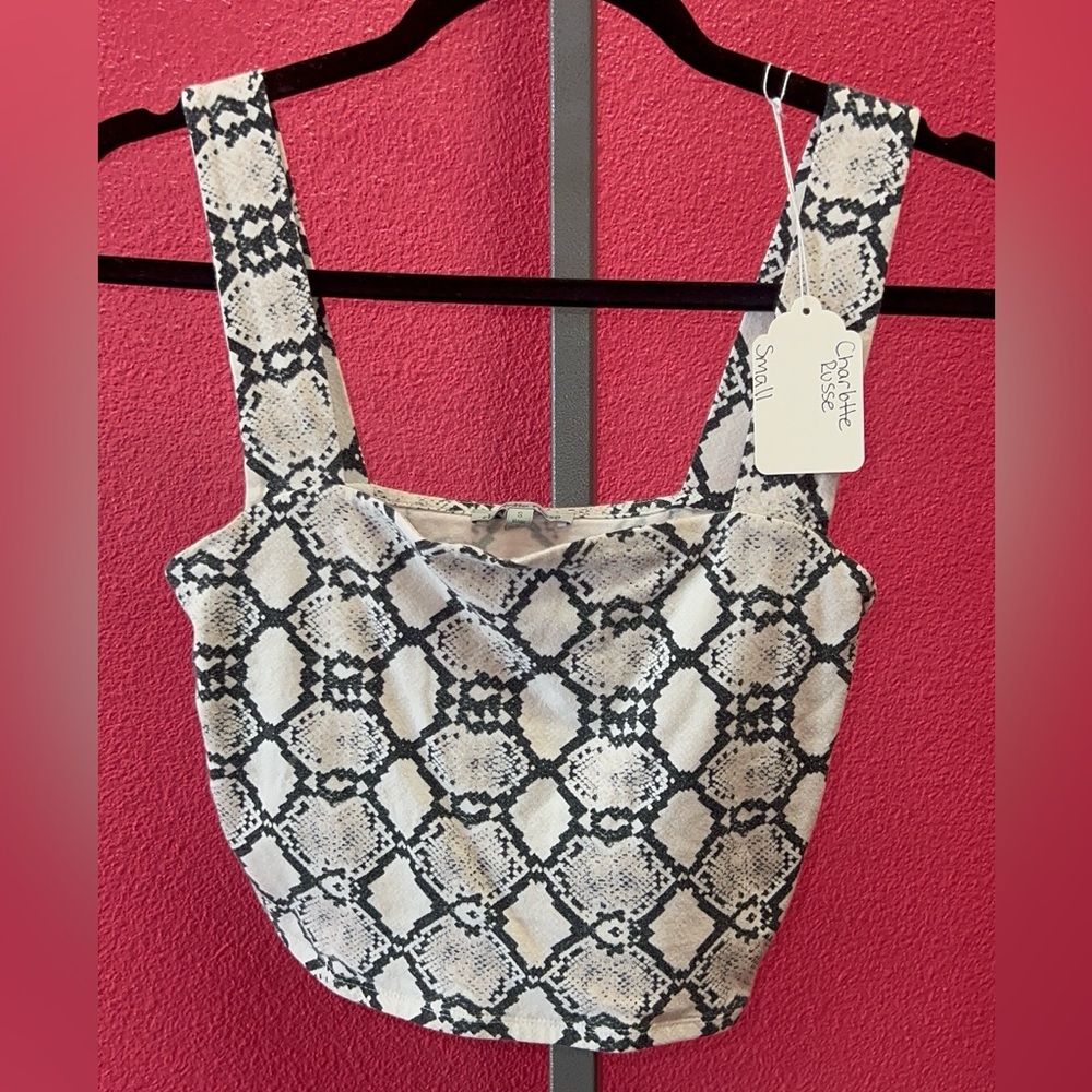Charlotte Russe Black & White Snake Print Cami